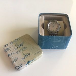 Graphite Fossil Watch